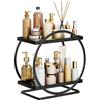 NUODWELL Organizzatore per trucco per tavolo da trucco, a 2 livelli, organizer per ripiano da bagno, cura della pelle, scaffale porta cosmetici, metallo, organizer per profumi per camera da letto