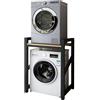 WEAFIEO Kit di impilamento per asciugatrice, altezza regolabile, telaio in metallo, carico 400 kg, supporto per lavatrice per bagno di casa/commerciale