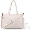 Cozary Borsa Tote Donna, Borsa a Tracolla in Velluto a Coste Grande Capacità,con 2 Spallacci Regolabili, Cerniera e Tasche Multiple Per Lavoro, Viaggi, Shopping