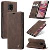 Cracedily Cover per Xiaomi Redmi Note 9 Pro Case, Custodia Cover Pelle Premium Portafoglio con Porta Carte Magnetica Supporto Protezione Flip Case Custodia per Redmi Note 9 Pro, Caffè