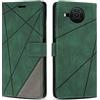 SONWO Cover per Nokia X10 / Nokia X20 Custodia, Flip Caso in PU Pelle Case Cover Premium Portafoglio Custodia per Nokia X10 / Nokia X20, Slot per Schede, Supporto Stand, Verde