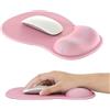 EooCoo Tappetino Mouse con Supporto per Polso in Gel e Base in Silicone Antiscivolo, Lavabile Tappetino per Mouse, Comodo Mouse Pad, Forniture per Ufficio, la Scuola, PC Personali, 26x19cm, Rosa