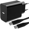 YBPowercable 25W Caricatore USB C con Cavo per Samsung A54 5G/A53 A25 A55 A52 A52S A14 A13 A23 A33 A05S A72 A71 S23/S23 Plus/S23 Ultra/S20 S21 FE/Galaxy A22 A51 M13,PD 3.0 Caricabatterie Ricarica Super Veloce