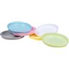 HEKU Set di 6 piatti riutilizzabili in pastello, diametro 18,5 cm, in materiale PP, leggeri e robusti, lavabili in lavastoviglie e adatti al microonde, multicolori