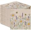 Talking Tables Table Kind 100x Tovaglioli Carta Riciclata Morbida, Margherite e Api, Usa e Getta, Feste, Matrimoni, Eco, Kraft Non Sbiancata, Compostabili, Riciclabili, UE, 2 Veli, 33cm