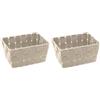 WENKO Cestino Adria Mini, lungo, beige - rettangolare, Polipropilene, 19 x 9 x 14 cm, Beige (Confezione da 2)