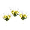 Flair Flower Cespuglio di croco con erba, 25 cm, set da 3 pezzi, a forma di croco artificiale, piccola pianta, decorazione primaverile, fiore primaverile, decorazione floreale, decorazione pasquale, nido di