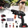 wowspeed Rondella ad Alta Pressione, 21V 60Bar Idropulitrice a Batteria, Idropulitrice con 2 Batterie, Ugello Multifunzione 3 in 1, 5m Tubo, Lancia Idropulitrice Portatile per Auto, Terrazza, Finestra