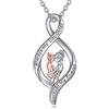 YAFEINI Collane a goccia Infinity in argento sterling 925 per donna, collana con ciondolo in zirconi per la festa della mamma, catena per mamma, gioielli per il compleanno, regali per le donne, ragazza, mamma e figlia