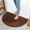 SPORTARC Tappetino da bagno assorbente antiscivolo per la casa, in morbida ciniglia, semicircolare, in microfibra, 40 x 60 cm, colore caffè
