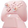 Machenike G3V2 Controller PC, Joystick pc, 2 Joystick Hall Regolabili, 2 Pulsanti Programmabili, Luci RGB a Colori, Per PC/switch/iOS/Android, Batteria 1000mAh, Base di Ricarica (Rosa, PE-Upgrade)