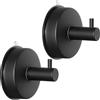 YUET 2 Pezzi Ganci Portasciugamani con Ventosa Acciaio Inox SUS 304 Ganci Appendiabiti portaoggetti Cucina Strofinacci per Asciugamani Accappatoio Porta Extra Forte (Nero)