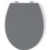 Pipishell Sedile WC copriwater universal, Urea-Formaldeide Chiusura Ammortizzata tavoletta wc con Sgancio Rapido a un Pulsante (Grigio)