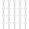 QUARKZMAN 20 Pezzi Manopole a Stella M6 x 30mm Filettatura Maschio 25mm Vite di Serraggio a Mano 6-Punte Pomello in Plastica Maniglia Filettata di Ricambio, Bianco