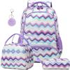 Kimwadalh Zaino Bambina Elementare Glitterato Zainetti Scuola per Ragazze Bambini 3 in 1 Set di Zaino Elementares Zainetto Ragazza