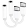Dairle Confezione da 2 adattatori USB C a jack da 3,5 mm, certificati Apple MFi, da tipo C a jack da 3,5 mm per cuffie Aux Digital Audio per iPhone 16 15 Samsung Galaxy Pixel, iPad (bianco)