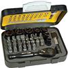 Stanley STHT9-13906 Tech 3 Set Inserti, con Porta Inserti Magnetico e Cricchetto, 39 Pezzi
