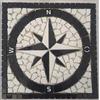 Estile Mosaico Piastrelle per pavimenti nere Star Galaxy, pietra naturale, rosone, 30 x 30 cm, granito per esterni, rosa dei vento, mosaico, bianco 065