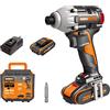 WORX WX261 Avvitatore ad impulsi brushless 230nm.-20V con 2 batterie da 2.0Ah