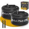 Gesinikad Confezione da 2 camere d'aria per bicicletta, 24 x 1,75-2,125, AV32 mm, valvola Schrader