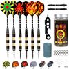 Alyoen Freccette professionali in metallo, 24 grammi, set di 6 freccette in acciaio, con fusto in alluminio, protezione Sharpener Rubber O's Rings Multi Purpose Dart Tool