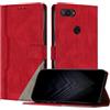 Netany Custodia Compatibile con Xiaomi Mi 8 Lite,custodia magnetica in pelle PU con [Slot Cart] [Supporto Stand] [Magnetica] (Rosso)