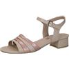 CAPRICE Sandali da donna con tacco in pelle da cerimonia, Beige (Beige/Pink), 38,5 EU