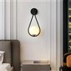 zhxinashu Applique da Parete Interno, Applique a Sfera in Vetro da 5W, Lampade da Parete a Forma di Goccia D'acqua in Ferro, Lampada Vintage per il Soggiorno, Camera da Letto(Nero)
