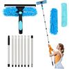 Lapluied 3,1M Lavavetri Telescopico Professionale Kit Nettoyage Vitre 3 in 1, Spazzola Rotante 270° per Pulizia Vetri Finestre Interni/Esterni, Bagno e Auto, Spazzola Lavavetri e Lavabile Blu