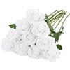 LEUCHTAMOR 10 rose artificiali, 54 cm, finte rose di seta, gambo lungo, realistiche, per fai da te, bouquet da sposa, composizioni, feste e decorazioni per la casa (bianco puro)