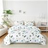 Homebliss Set Lenzuola Una Piazza e Mezza in Microfibre 120x190/200cm, Completo Lenzuola Letto con 1 Federe 50x80 in Stampa, Lenzuola Sopra e Lenzuolo con Angoli, Comfort e Morbidezza, Foglia di Ginkgo