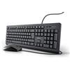 Trust Pack tastiera e mouse con cavo - layout QWERTY spagnolo, cavo da 1,8 m, connessione USB, tastiera resistente ai versamenti, Windows, Mac, PC, laptop, nero