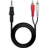 Levitantes Cavo audio 1xjack 3.5 to 2xrca, cavo audio stereo maschio maschio, colore nero, 2 metri
