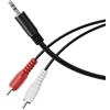 HDSupply cavo da jack a RCA, 3,00 m cavo audio RCA ausiliario da 3,5 mm, audio stereo a 3 pin, cavo adattatore a Y per subwoofer, soundbar, TV, auto, radio, smartphone, tablet, nero