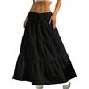 GRMLRPT Gonna Donna Maxi Elegante Elastico Vita A-Linea Sciolto Abiti da Spiaggia Vacanze Estate Casual(Nero,L)