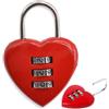 NARAMAKI Lucchetto a forma di Cuore Dimensioni 4x5,5cm - Regalo San Valentino 2025 - Ideale per Valigia Armadietto Cancello Accessorio Decorativo - Regalo Romantico (ROSSO)