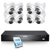 ZOSI 4K Kit Videosorveglianza PoE, 16CH 4K 4TB NVR con 8X 8MP Telecamera PoE, Visione Notturna a Colori, Audio Bidirezionale, Rilevamento Umano, Allarme Luminoso e Sonoro, Registrazione 24/7, C225