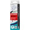 STABILO dr!ver - Fineliner Premium - Tratto Fine (0,4 mm) - Astuccio da 4 - Verde, Rosso, Blu, Nero