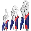 WORKPRO Set di 3 Pinze di Bloccaggio Autobloccanti, Pinze a Ganascia Curva 250/180 mm e Pinze a Becco Lungo 165 mm, Acciaio CR-V, Sblocco Rapido, Impugnatura Comfort
