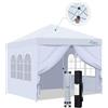 Acepic Pop Up Gazebo Pieghevole 3x3, Gazebo Chiuso Portatile, Esterno Resistente con Tubi Ispessiti, Regolabile in Altezza, per Festa, Attività All'aperto(Bianco)