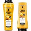 Gliss Kur Gliss Shampoo Oil Nutritive (250 ml) Shampoo per capelli con olio Omega 9 & Marula, Shampoo per la cura per morbidezza e lucentezza e balsamo, Oil Nutritive (200 ml)