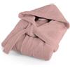 Bassetti Morbido Accappatoio 400 gr con Cappuccio 100% Cotone Uomo Donna Spugna Taglie Forti - ITALY Designed - Collezione MONIQUE - Nuovo (ROSA ANTICO P4 - XL)