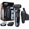 Braun Series 6 60-N7650cc Rasoio Elettrico Barba con Stazione SmartCare, Regolabarba, Rifinitore Corpo, Wet&Dry, Ricaricabile, Rasoio a Lamina senza Fili, Grigio, Idea Regalo San Valentino
