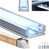 LASLUX Profili in Alluminio per Strisce LED Profilo Angolare Binario Profil per Strisce con Copertura Opaca Profilo striscie LED Cartongesso Profili Alluminio (U-form, 10×1 Meter)