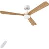 AUTODAY Legno Ventilatore da soffitto con luce 30W motore DC ultra silenzioso diametro 132cm con 3 pale reversibili Telecomando con funzione di memoria 6 velocità dimmerabile ventilatore soffitto