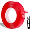 TAPES VARGORT Nastro biadesivo extra forte in acrilico transparente, resistente al calore/nano magic tape nastro biadesivo trasparente per una tenuta durevole e forte! Larghezza (19mmx11m)