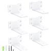 Yeabett 6 pezzi Supporto per mensole, supporto per scaffali 10 cm, angolo per scaffali per carichi pesanti, capacità di carico 75 kg, Bianco
