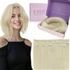 Fshine Extension Capelli Veri Clip 30 cm 50 g Extension Clip Capelli Veri 3 pcs Lisci Umani Biondi Bianco Platino Estensione Clips Double Weft Matrimonio Colore 1000