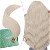Ugeat Extension Capelli Veri Nanoring Biondi Platino 50grammi Extension Nano Ring Capelli Veri Lisci Biondo #60A Umani Lisci Donna 50 cm Professionale 50ciocche