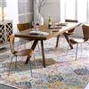 Livabliss INES Tradizionale Vintage Round Tappeto | Senape, Arancione bruciato, Blu navy | 160x160cm | Camera da Letto e Sala da Pranzo | Tessuto a Macchina Polipropilene